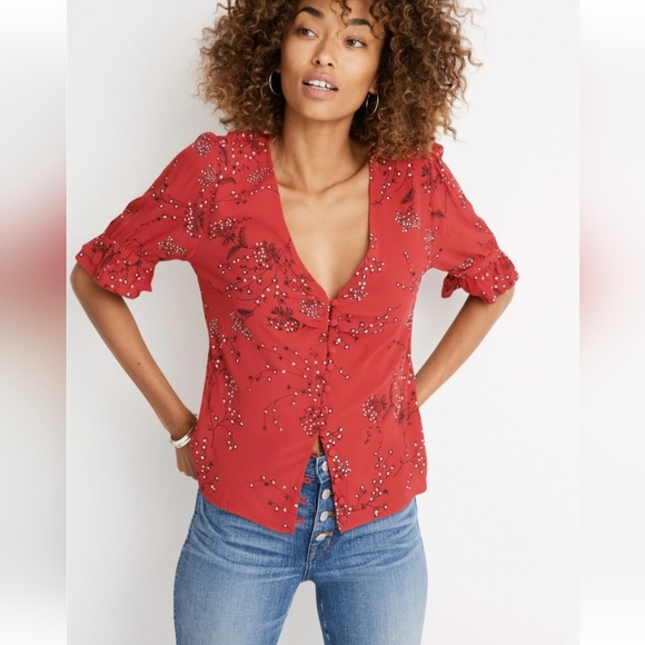 Madewell red daylight top size 0 - Picture 1 of 4